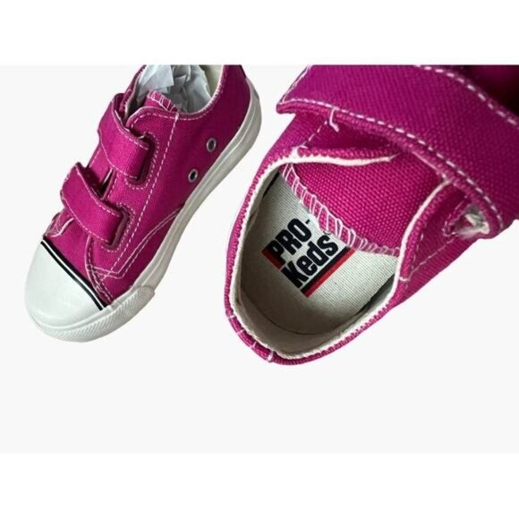 Pro-Keds Royal HL Sneakers Fuschia Size 8 Little Girls Velcro Closure Rubber Sol - Picture 8 of 9